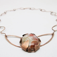 Copper and stone necklace